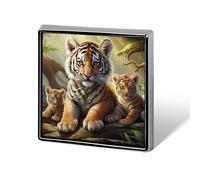 Square Jungle Animals Brooch Classic Mini Pin 0.7 Inch Aluminum Alloy Lapel Pin Personalized Button Badge for Backpack Hat Suit Jacket Clothing Decoration