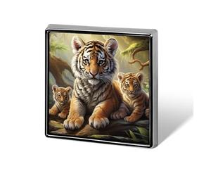 Square Jungle Animals Brooch Classic Mini Pin 0.7 Inch Aluminum Alloy Lapel Pin Personalized Button Badge for Backpack Hat Suit Jacket Clothing Decoration