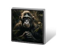 Square Jungle Monkey Lapel Pin Metal Brooch Personalized Novelty Pin Cute Button Badge Safety Pin Fashion Jewelry Accessories Gift for Clothes Hat Backpack Bag