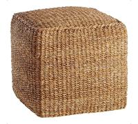 Square Jute Braided Pouffe Lightweight Foot Stool idooka Natural One Size
