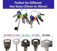 Square Key Cover Caps Set of 10 -Large Key Covers (25 to 30 mm) Coloured Large Key Caps -Yale Key Covers, Key Identifiers, Markers,Toppers,Tags, Organise Your Keys (Rectangular X 10 Covers Only)