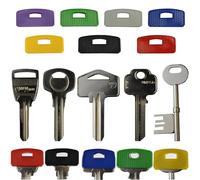 Square Key Cover Caps Set of 7 - Large Key Covers Caps (25 to 30 mm) Coloured Square Key Caps - Yale Key Covers, Ideal as Key Identifiers, Markers, Toppers, Tags to Organise Your Keys
