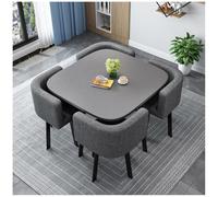 Square Kitchen Dining Table Set with 4 Wooden Chairs 80cm Bar Table for Breakfast Stylish Dining Room Furniture for Living Room & Kitchen