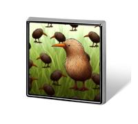 Square Kiwi Bird Cute Brooch Classic Mini Pin 0.7 Inch Aluminum Alloy Lapel Pin Personalized Button Badge for Backpack Hat Suit Jacket Clothing Decoration