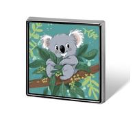 Square Koala Vine Cartoon Brooch Classic Mini Pin 0.7 Inch Aluminum Alloy Lapel Pin Personalized Button Badge for Backpack Hat Suit Jacket Clothing Decoration