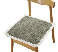 Square Lace Trim Seat Cushions Set of 4 - Bamboo Charcoal Filled | 100% Cotton | Non-Slip Ties | 3 Sizes (40/45/50cm) | Machine Washable | All-Season Use (J 50 * 50cm/20 * 20in)