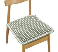 Square Lace Trim Seat Cushions Set of 4 - Bamboo Charcoal Filled | 100% Cotton | Non-Slip Ties | 3 Sizes (40/45/50cm) | Machine Washable | All-Season Use (B 45 * 45cm/18 * 18in)