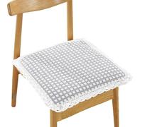 Square Lace Trim Seat Cushions Set of 4 - Bamboo Charcoal Filled | 100% Cotton | Non-Slip Ties | 3 Sizes (40/45/50cm) | Machine Washable | All-Season Use (E 50 * 50cm/20 * 20in)