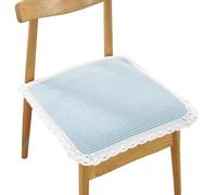 Square Lace Trim Seat Cushions Set of 4 - Bamboo Charcoal Filled | 100% Cotton | Non-Slip Ties | 3 Sizes (40/45/50cm) | Machine Washable | All-Season Use (K 40 * 40cm/16 * 16in)