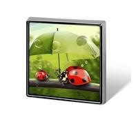 Square Ladybug Umbrellas Lapel Pin Metal Brooch Personalized Novelty Pin Cute Button Badge Safety Pin Fashion Jewelry Accessories Gift for Clothes Hat Backpack Bag