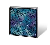 Square Lapel Pins Metal Blue Zebra Print Printed Square Brooceh Badge for Backpacks Or Lapels