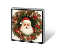 Square Lapel Pins Metal Christmas Holiday Santa Claus Wreath Printed Badge for Women Backpack Lapel Decor Gift for Birthday Valentine's Day Pin, Square, Aluminum, aluminum alloy