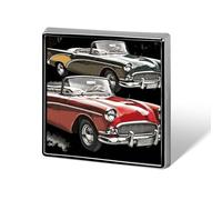 Square Lapel Pins Metal Classic Car Roadsters Old Fashioned Printed Square Brooceh Badge for Backpacks Or Lapels, Valentine Pin, Lapel Accessory