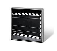 Square Lapel Pins Metal Classic Movie Clapboard Black Printed Square Brooceh Badge for Backpacks Or Lapels, Valentine Pin, Lapel Accessory