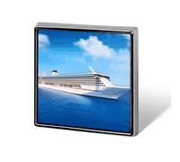 Square Lapel Pins Metal Cruise Ship Printed Square Brooceh Badge for Backpacks Or Lapels, Valentine Pin, Lapel Accessory