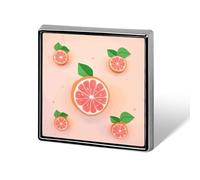 Square Lapel Pins Metal Cute Grapefruit Printed Square Brooceh Badge for Backpacks Or Lapels