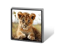 Square Lapel Pins Metal Cute Little Animal Lion Printed Square Brooceh Badge for Backpacks Or Lapels, Valentine Pin, Lapel Accessory