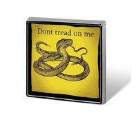 Square Lapel Pins Metal Dont Tread on Me Printed Square Brooceh Badge for Backpacks Or Lapels, Valentine Pin, Lapel Accessory