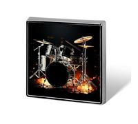 Square Lapel Pins Metal Drummer Printed Square Brooceh Badge for Backpacks Or Lapels, Valentine Pin, Lapel Accessory