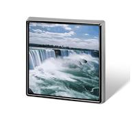 Square Lapel Pins Metal Niagara Falls Printed Square Brooceh Badge for Backpacks Or Lapels