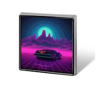 Square Lapel Pins Metal Retrowave Pictures Printed Square Brooceh Badge for Backpacks Or Lapels, Valentine Pin, Lapel Accessory