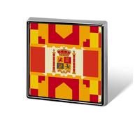 Square Lapel Pins Metal Spanish Flag Pattern Printed Square Brooceh Badge for Backpacks Or Lapels, Valentine Pin, Lapel Accessory