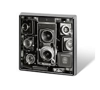 Square Lapel Pins Metal Vintage Camera Printed Square Brooceh Badge for Backpacks Or Lapels, Valentine Pin, Lapel Accessory
