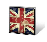 Square Lapel Pins Metal Vintage Union Jack British Flag Printed Square Brooceh Badge for Backpacks Or Lapels, Valentine Pin, Lapel Accessory