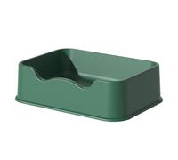 Square Large Capacity Cat Litter Pan, Splash Proof Pet Toilet Basin with Semi Closed Design, Easy to Clean Cat Poop Pan for Household Use, Made of Durable PP