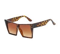 Square Large Frame Woman's Street Shooting Sunglasses Men's Outdoor Commute Sports Sun Glasses(Brown)