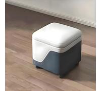 Square Leather Storage, Reversible Lid Tray, Multi-Functional Storage Pouf for Living Room & Bedroom, 30x30x30cm (12x12x12inch) - Stylish & Versatile