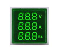 Square LED Digital Voltmeter 2PCS* Ammeter Hertz Meter AC24-500V Voltage Current Frequency Combo Meter Signal Light Indicator Tester(GREEN)