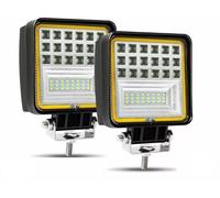 Square Led Work Lights X2 4.2" 12v 24v White Amber Flood Spot Beam Tractor 4x4