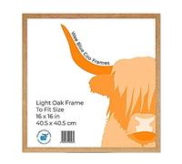 Square Light Oak Wooden Picture Frame 16 x 16 Inch (40.5 x 40.5 cm) Acrylic Safety 'Glass' Photo Frame