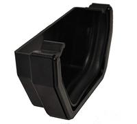 Square Line Guttering External Stop End - Black