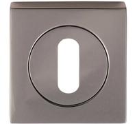 Square Lock Profile Escutcheon 51 x 51mm Concealed Fix Black Nickel