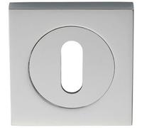 Square Lock Profile Escutcheon 51 x 51mm Concealed Fix Polished Chrome