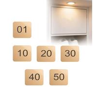 Square Locker Cabinet Numbers Black Gold Silver, Engraved Table Signage Labels - Numbers 1-10 1-20 1-30 1-40 1-50, Numbered Tags With Self-Adhesive Backing(Gold-1-50,L 6 CM W 4 CM)