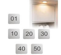 Square Locker Cabinet Numbers Black Gold Silver, Engraved Table Signage Labels - Numbers 1-10 1-20 1-30 1-40 1-50, Numbered Tags With Self-Adhesive Backing(Silver-1-40,L 5 CM W 5 CM)