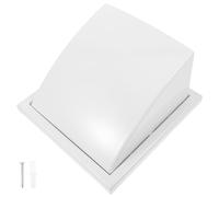 Square Louvered Air Vent Grille Cover for Hvac Exterior Wall | Plastic White Finish, Gravity Flap Closure, Simple Structure, Office Use, Air Conditioner Systems