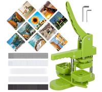 Square Magnet Button Maker Press Machine with 100 Badge Making Supplies - Custom Fridge Badges for Parties, Events, Business, School