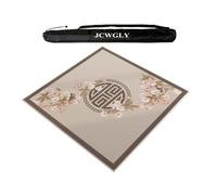 Square Mahjong Mat For Table, Soft Crystal Velvet Tablecloth With Non-slip Backing For Poker Card And Board Game, Noise Reduction(95x95cm/37.4x37.4in)