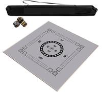 Square Mahjong Mat，Table Cover for Mahjong， Mahjong Mat with Direction and Rules, Anti-Slip Noise Reduction Mahjong Board Tile Game Table Cover, with Carrying Bag and 3 Dice(Gray,51.18x51.18 in)