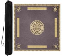 Square Mahjong Mat，Table Cover for Mahjong， Mahjong Mat With Rules, Anti-Slip Noise Reduction Table Cover With Carrying Bag For Mahjong Card Board Games(Gray-6,31.5x31.5in)