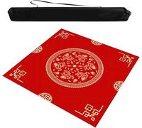 Square Mahjong Mat，Table Cover for Mahjong， Mahjong Table Mat With Carrying Bag，Anti Slip And Noise Reduction Foldable Table Cover For Mahjong Poker Dominoes Board Games(Red,39.37x39.37in)