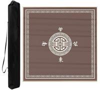 Square Mahjong Mat，Table Cover for Mahjong， Square Velvet Mahjong Table Mat Anti Slip And Noise Reduction Tablecloth Poker Dominoes Board Games Table Cover With Carrying Bag(Gray,31.5x31.5 in)