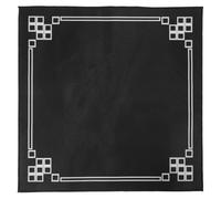 Square Mahjong Table Cover Mat Noise Dampening Crystal Velvet 35x35 Inch | Black Colour with Finely Embossed Surface, Non-slip and Easy Cleaning, for Board Game Groups and Card Tables at Home