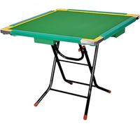 Square Mahjong Table for Home,4-Player Folding Game Table with Green Felt Surface,Stainless Steel,35 Inch,for Poker,Dominoes,and More