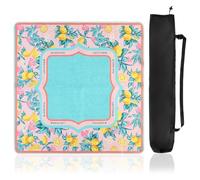 Square Mahjong Table Mat With Non Slip Base 80 * 80CM(Style B) | Mahjong Playing Mat, Mutispandex Surface , Plum Blossom Design , Lemon Pattern , Water Resistant Coating , Easy Roll Storage