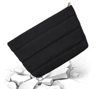 Square Makeup Bag, Small Quilted Makeup Bag, Commuter Clutch Bag, Casual Quilted Bag, Cotton Cosmetic Bag, Fashionable Small Quilted Bag for Keys, Makeup, Travel or, black, see description, See